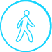 An icon of a person walking in a circle.