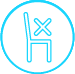 A chair icon in a blue circle.