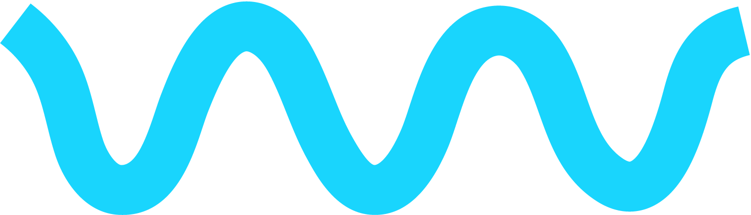 A simple blue wavy line with three peaks and three troughs on a white background, reminiscent of Fibion's sleek design.