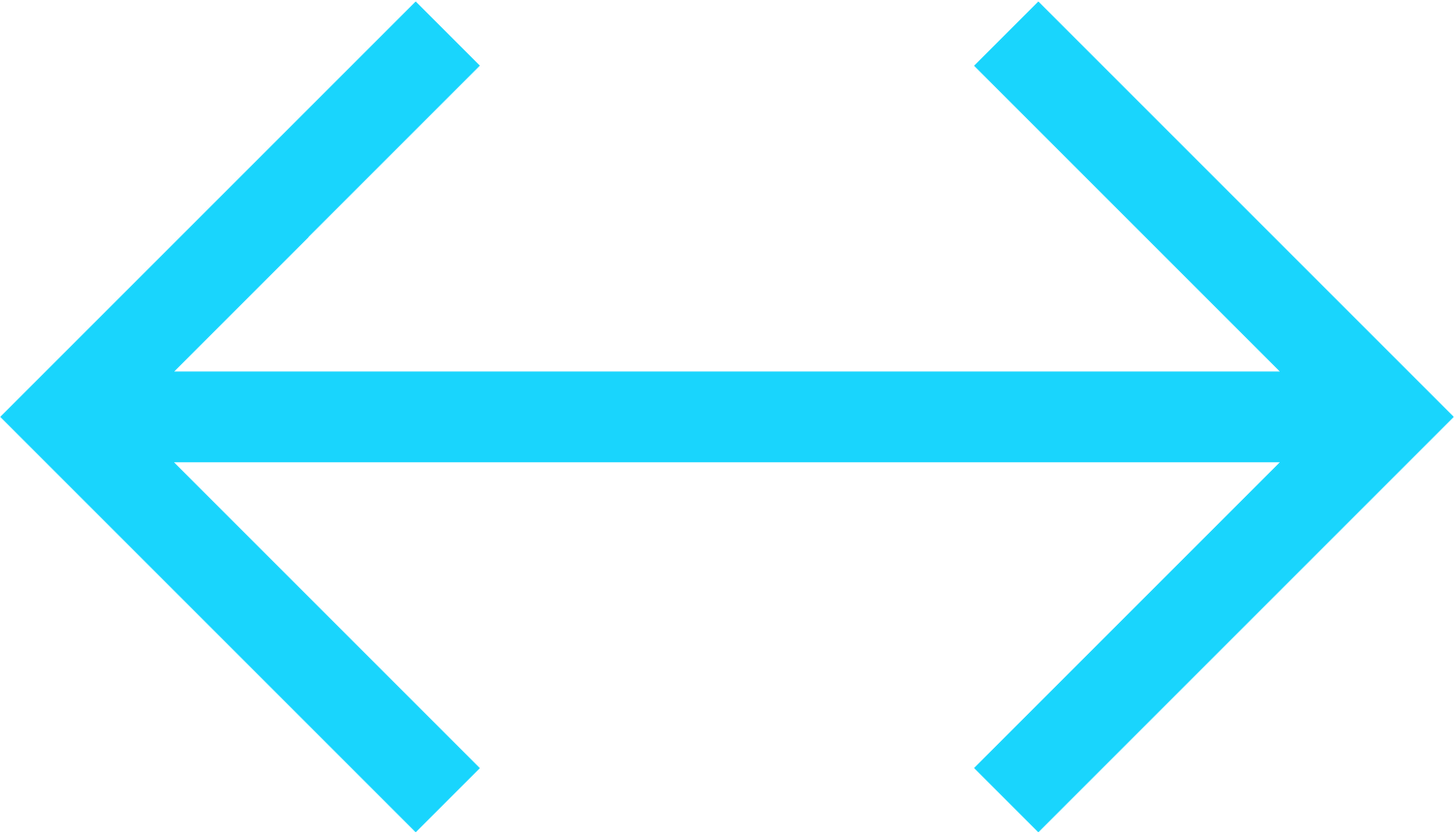 A bright cyan double-headed arrow, reminiscent of the sleek designs in Emfit technology, points left and right on a pristine white background.