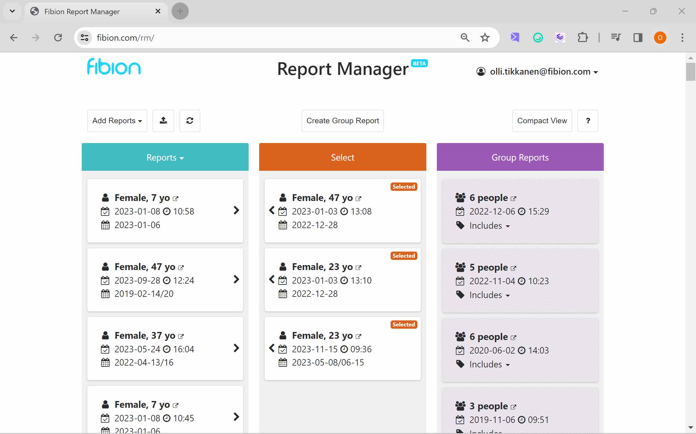 Fibion report Manager Group_Reports_Selecting_Reports