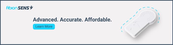 A Fibion SENS device ad with the tagline: "Advanced. Accurate. Affordable." Backed by robust research support, it enhances your research process efficiency. Click "Learn More" to discover how it integrates seamlessly into your work.