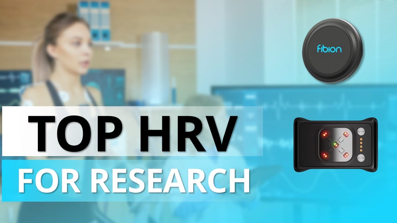 Promotional image for HRV research projects with a wearable device and text: "TOP HRV FOR RESEARCH." Experience unparalleled insights with our wearable HRV monitors, granting you raw data access for comprehensive analysis.