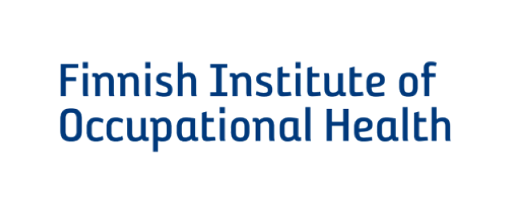 Logo of the Finnish Institute of Occupational Health, with the organization's name in blue text on a white background.