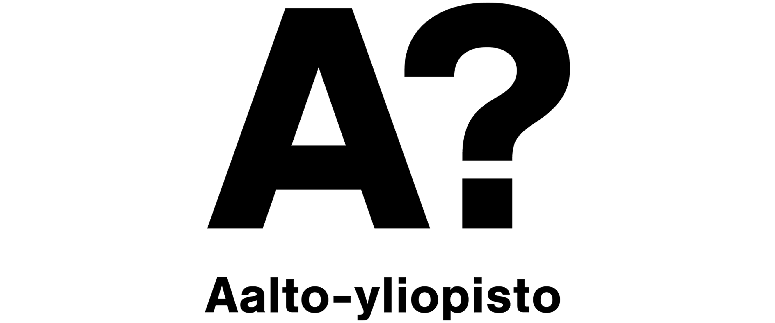 Logo of Aalto University, featuring a large letter "A" followed by a question mark above the text "Aalto-yliopisto.